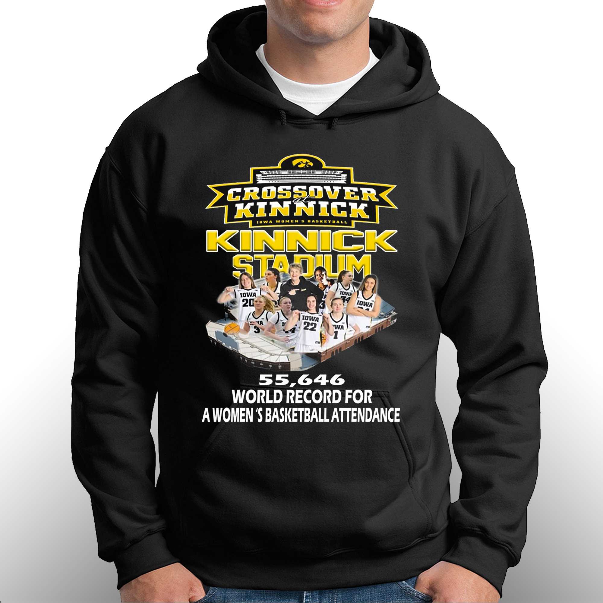 Iowa Basketball 55646 Largest Women's Basketball Crossover At Kinnick T- Shirts, hoodie, sweater, long sleeve and tank top