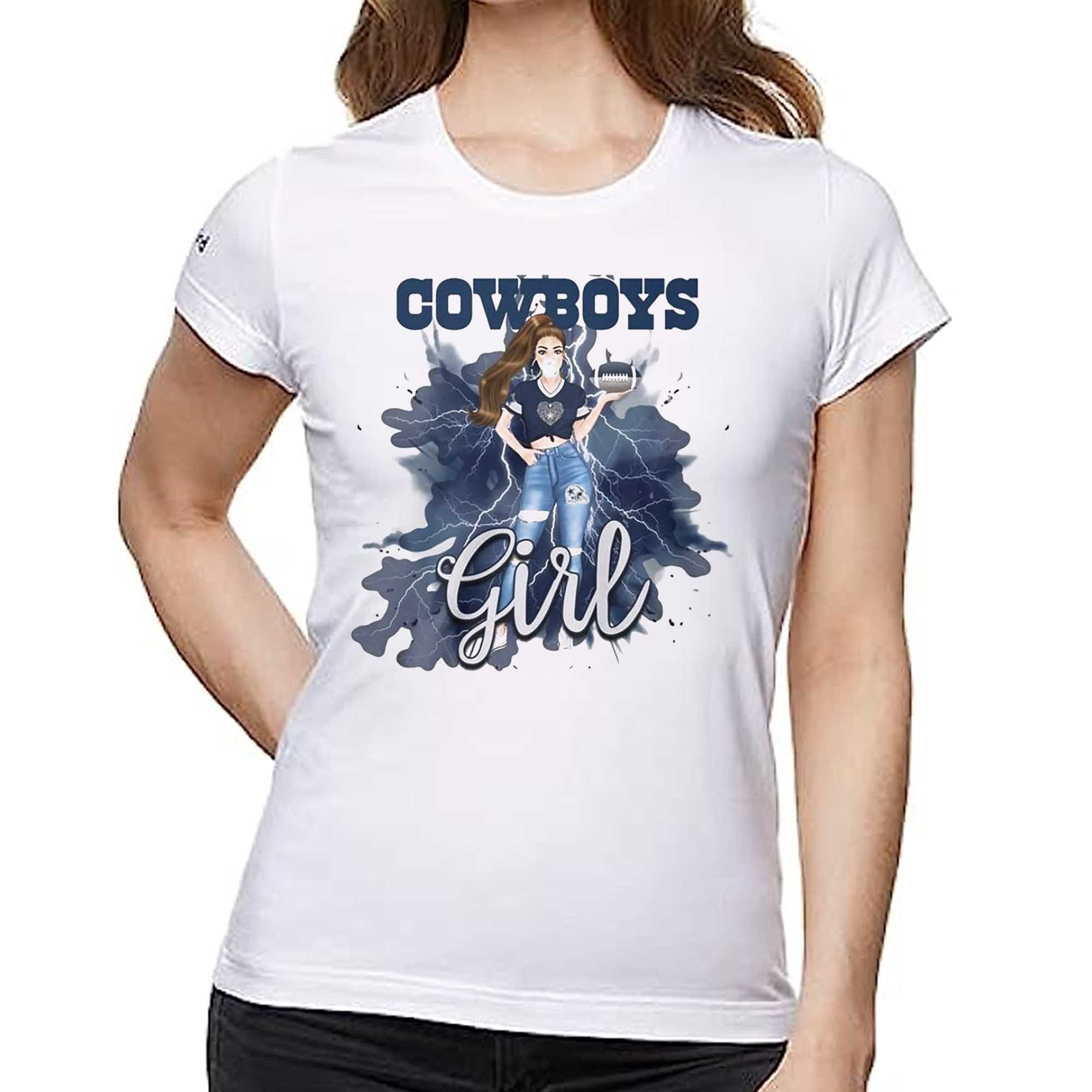 Dallas Cowboys Deep V-Neck T-Shirt Women's Casual Short Sleeve Blouse Tops  Gift