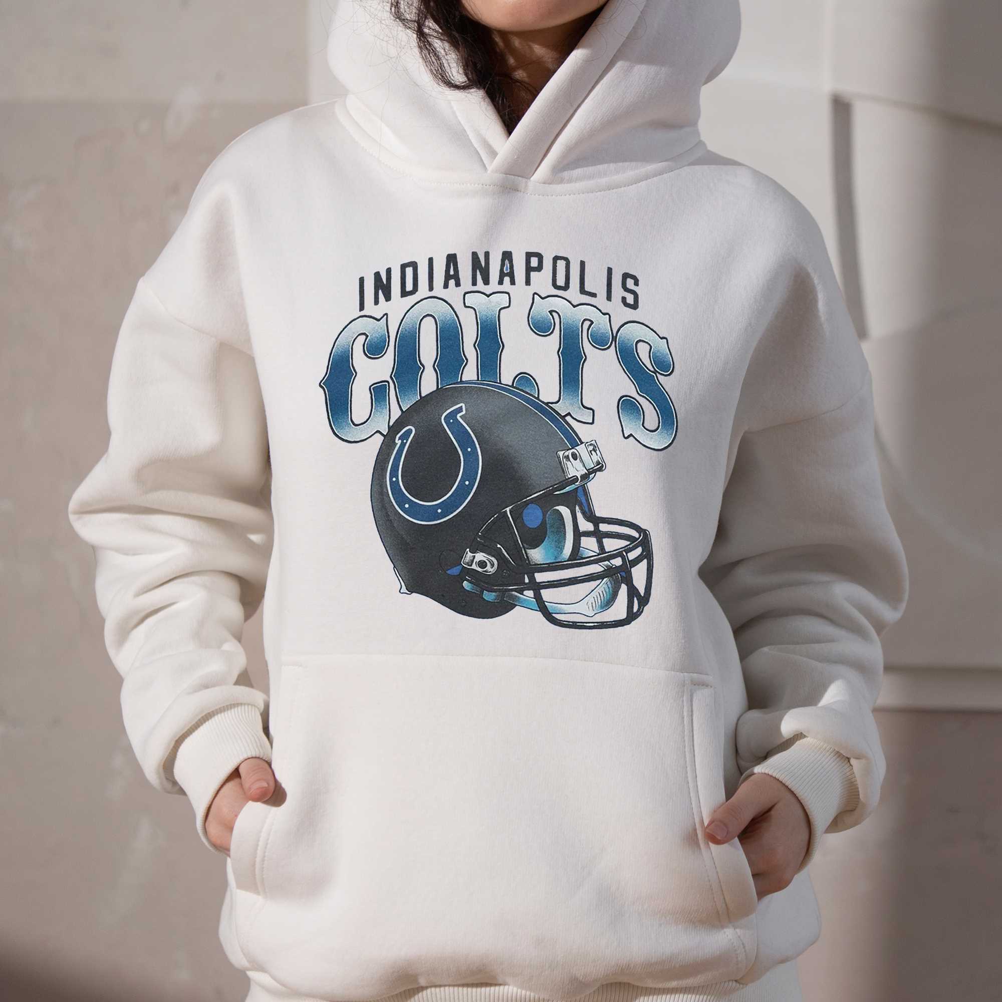 NFL Indianapolis Colts Girls' Gray Tie-Dye Crop Hooded Sweatshirt - XS