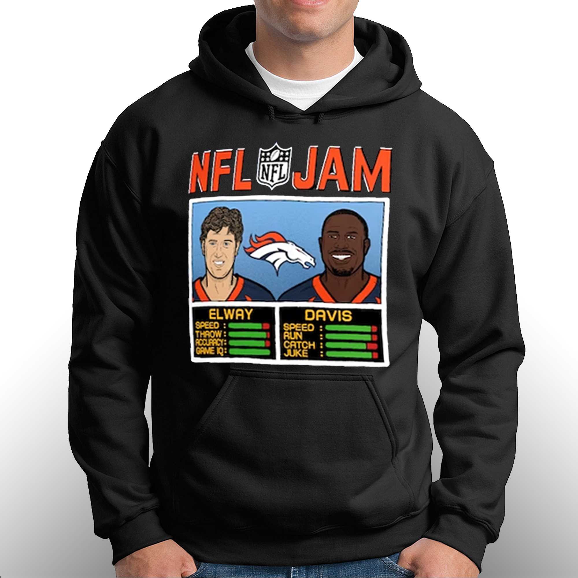 Team Fan Apparel NFL Long Sleeve Charcoal Hooded Sweatshirt, Adult Gameday Apparel, Unisex Hoodies Men and Women (Denver Broncos - Black, Adult Medium)