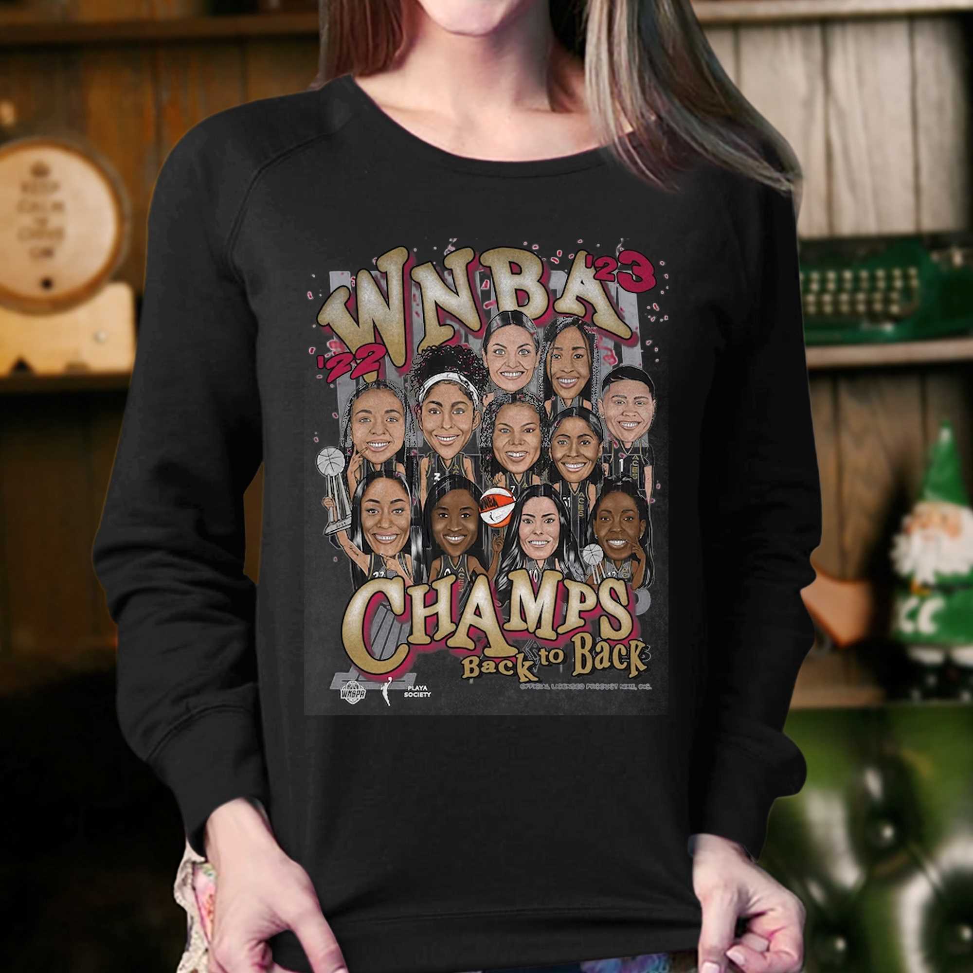 Las Vegas Aces back 2 back WNBA Champions poster shirt, hoodie, sweater,  longsleeve and V-neck T-shirt