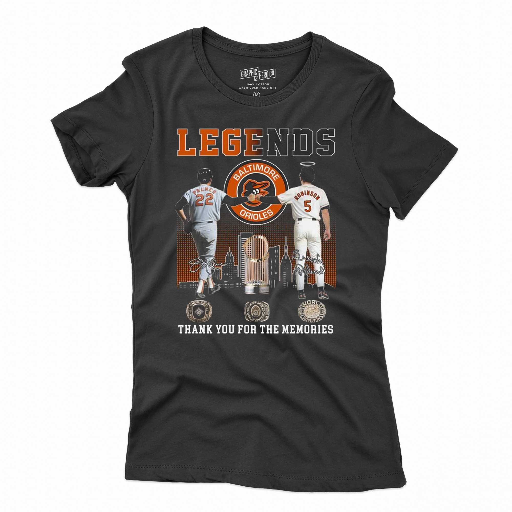 Legends Baltimore Orioles Palmer And Robinson Thank You For The Memories T- Shirt, hoodie, sweater and long sleeve