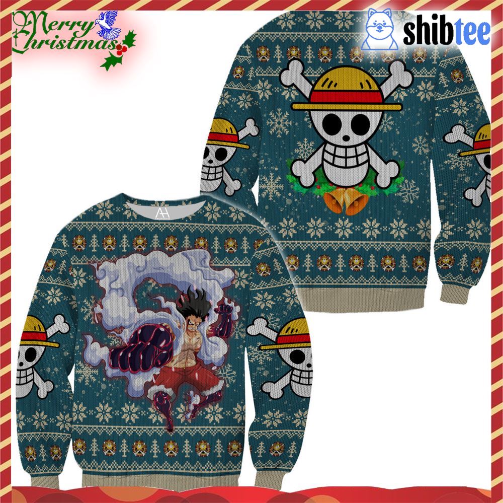 One Piece Luffy Gear 5 Ugly Christmas Sweater Xmas Gift