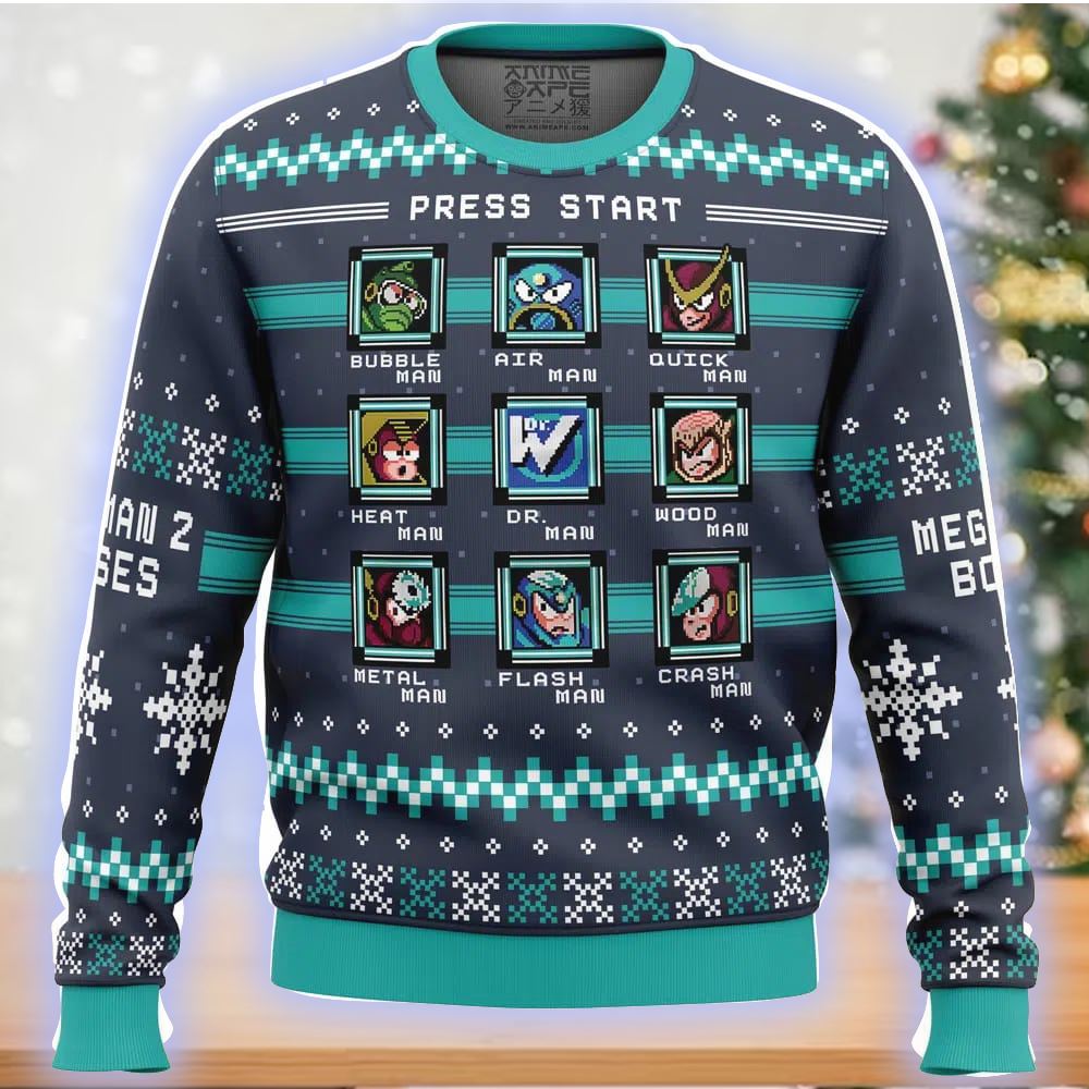 Mega Man 2 Bosses Ugly Christmas Sweater