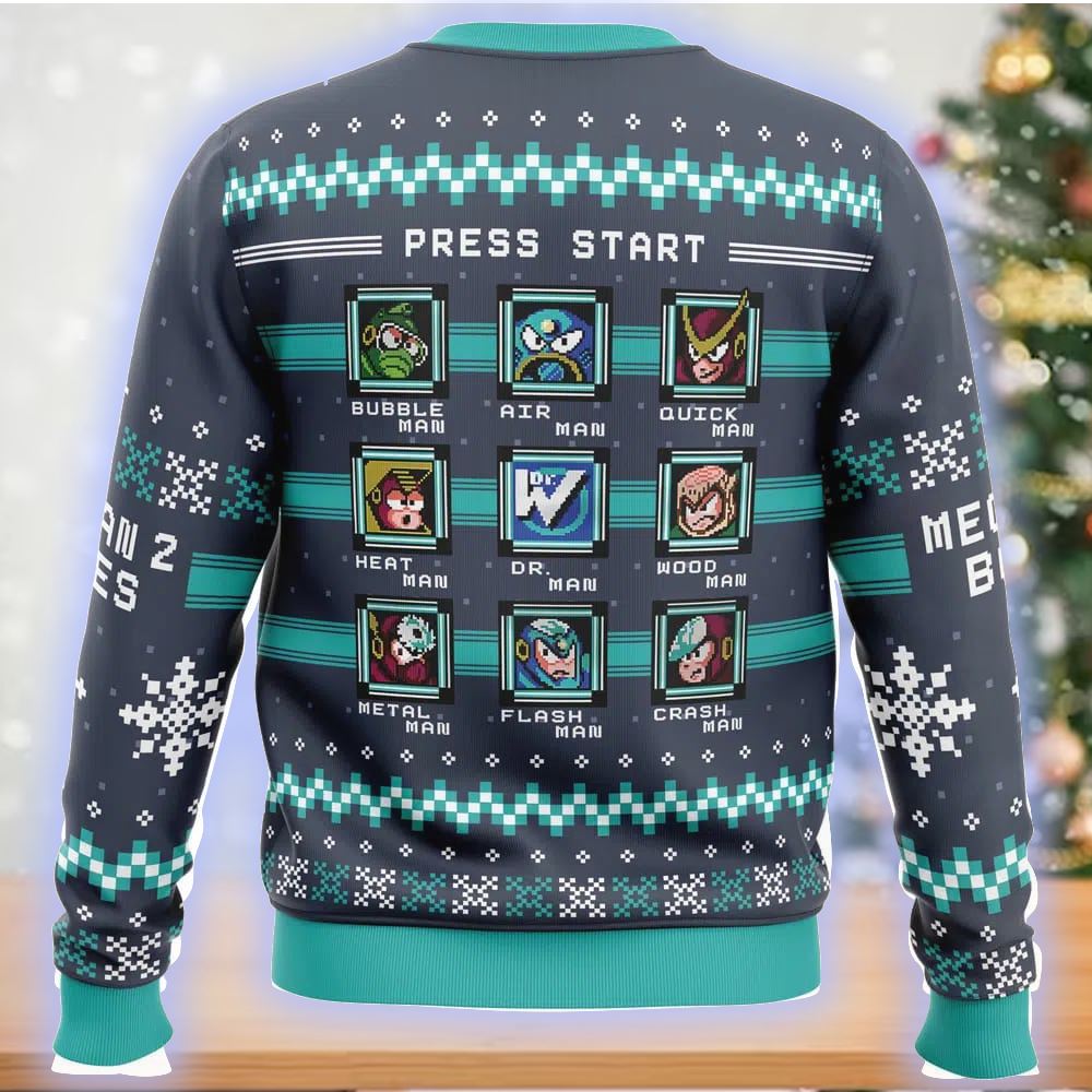 Mega Man 2 Bosses Ugly Christmas Sweater Mega Man 2 Bosses Ugly Christmas Sweater
