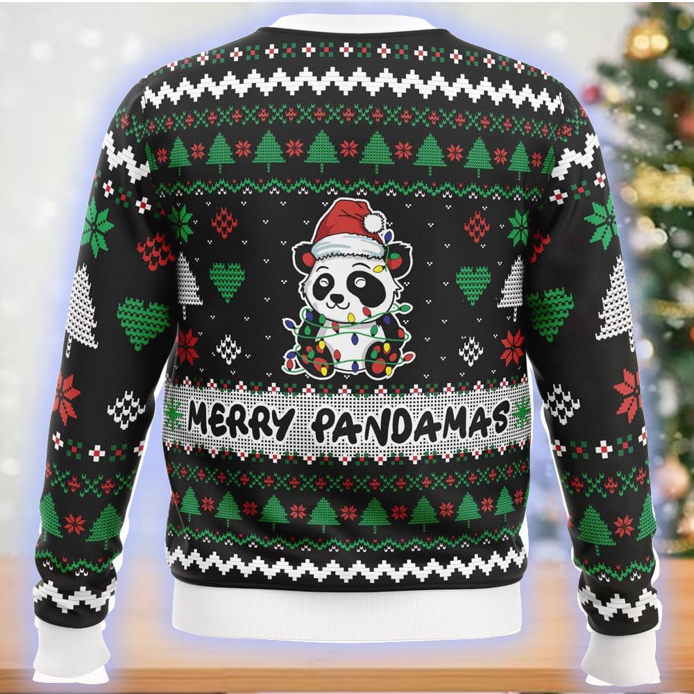 Merry Pandamas Pop Culture Ugly Christmas Sweater Merry Pandamas Pop Culture Ugly Christmas Sweater