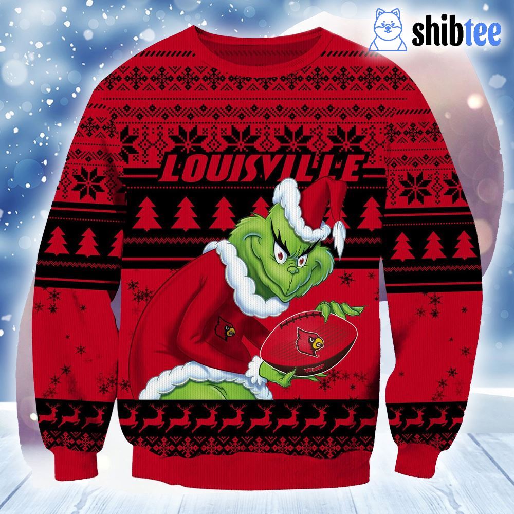 NCAA Louisville Cardinals Grinch Cold Ugly Christmas Sweater For