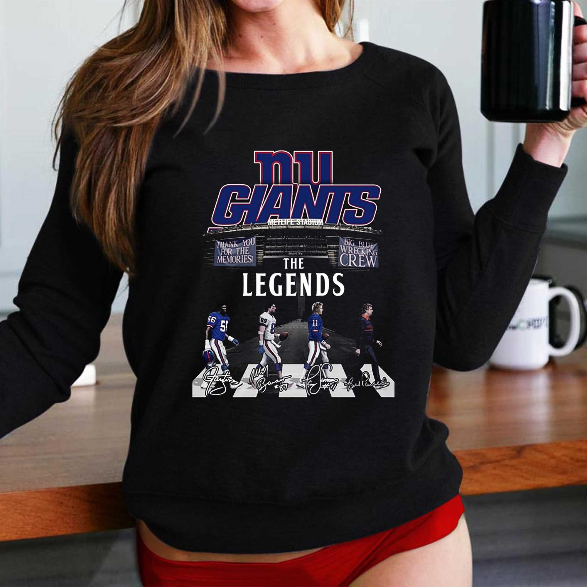 New York Gians the legends big blue wrecking crew thank you for the  memories signatures shirt, hoodie, sweater, long sleeve and tank top