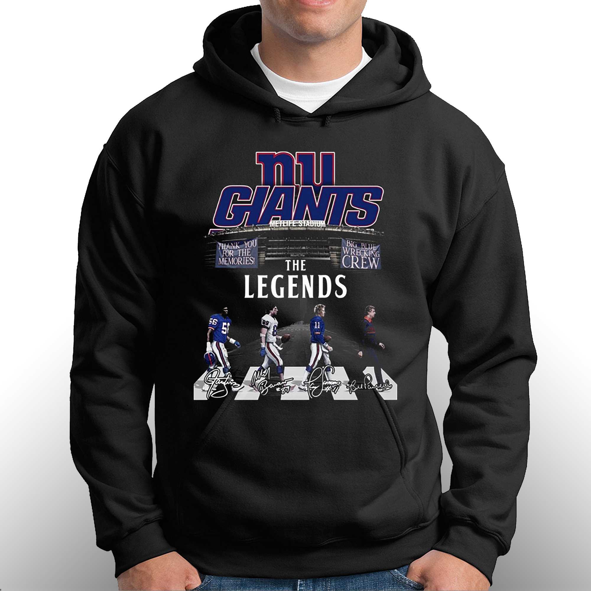 New york giants the legends big blue wrecking thank you for the memories  shirt, hoodie, sweater, long sleeve and tank top