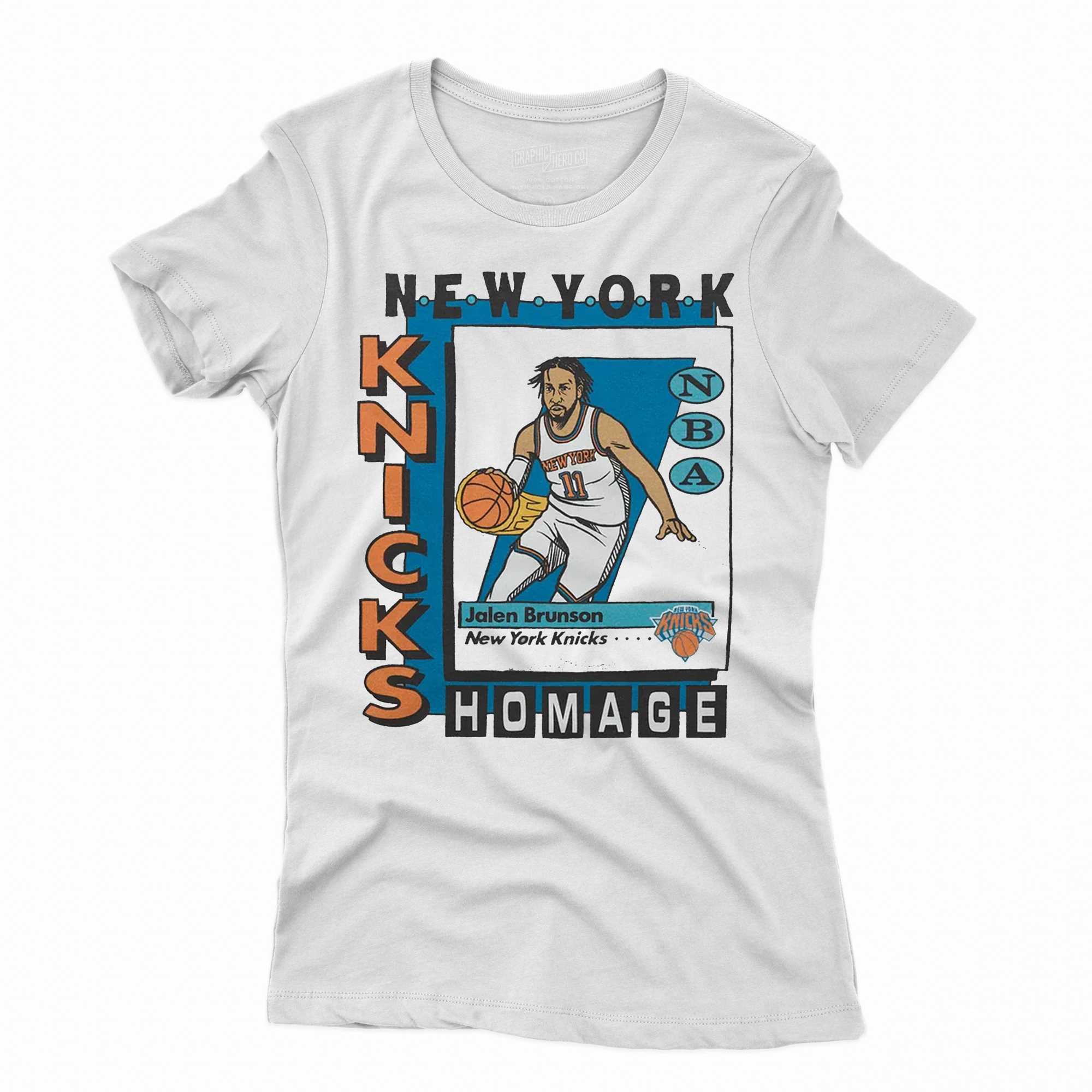 New York Knicks Trading Card Jalen Brunson Nba Player Shirt