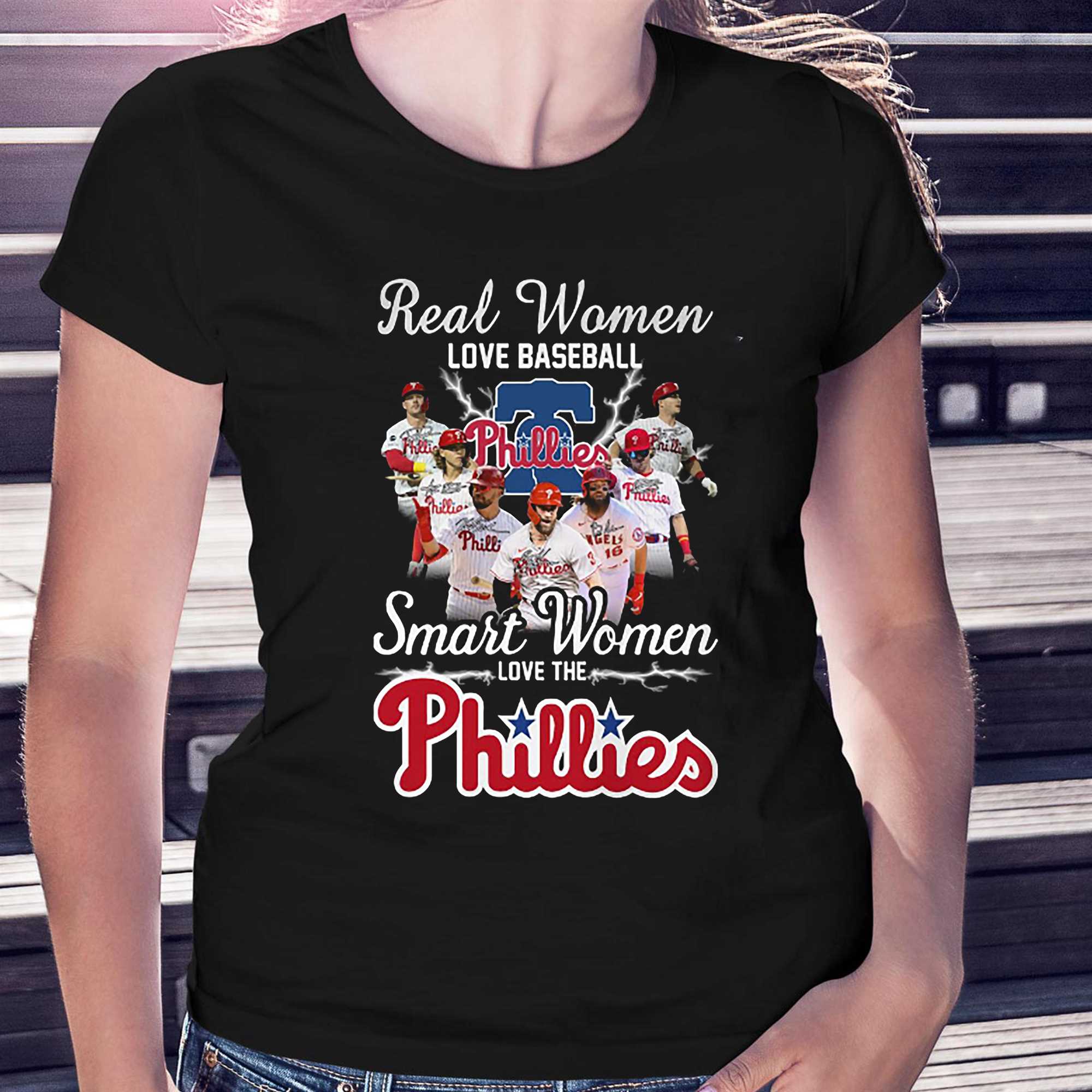 Real Women Love Baseball Smart Women Love The Phillies T Shirt - Growkoc