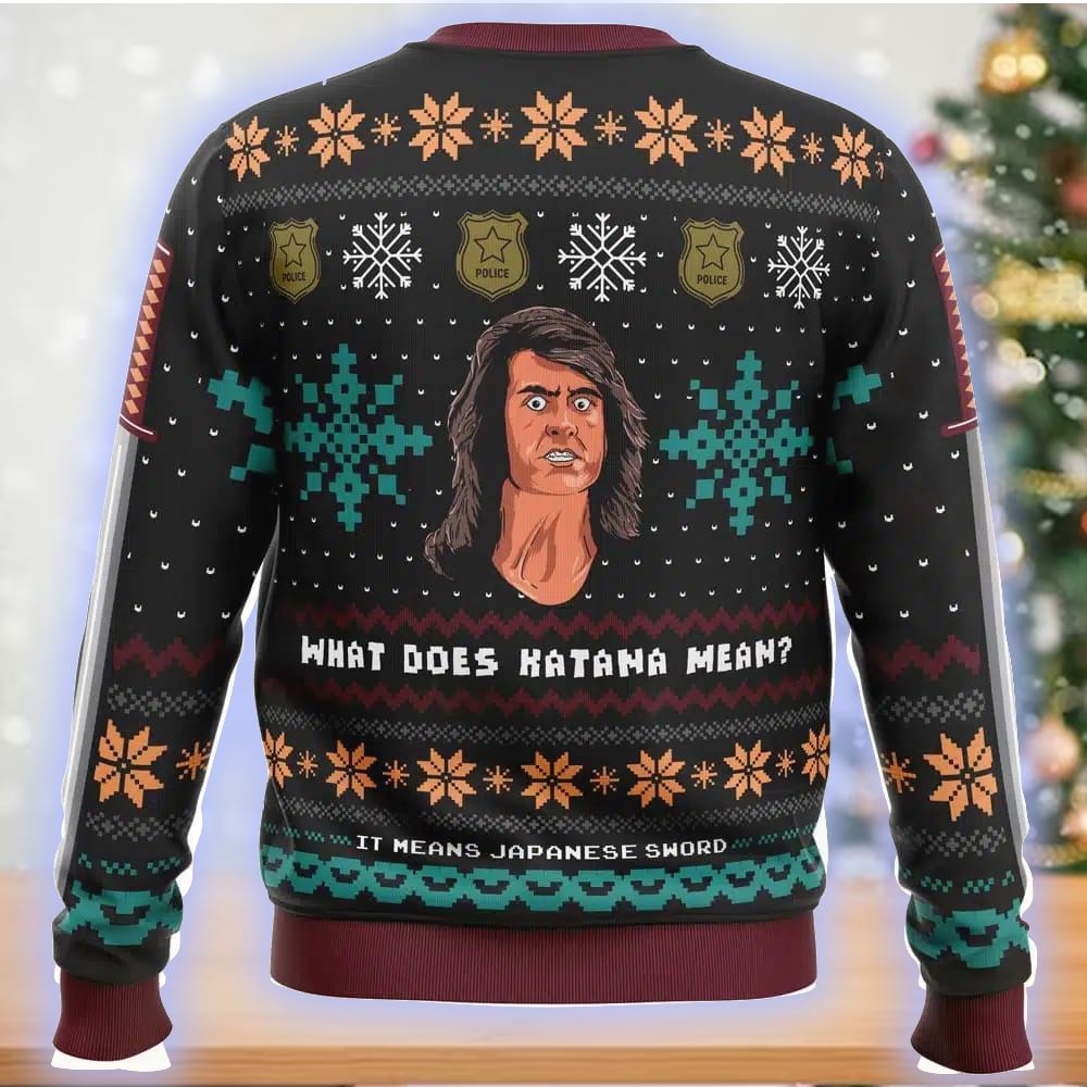 What Does Katana Mean Samurai Cop Ugly Christmas Sweater What Does Katana Mean Samurai Cop Ugly Christmas Sweater