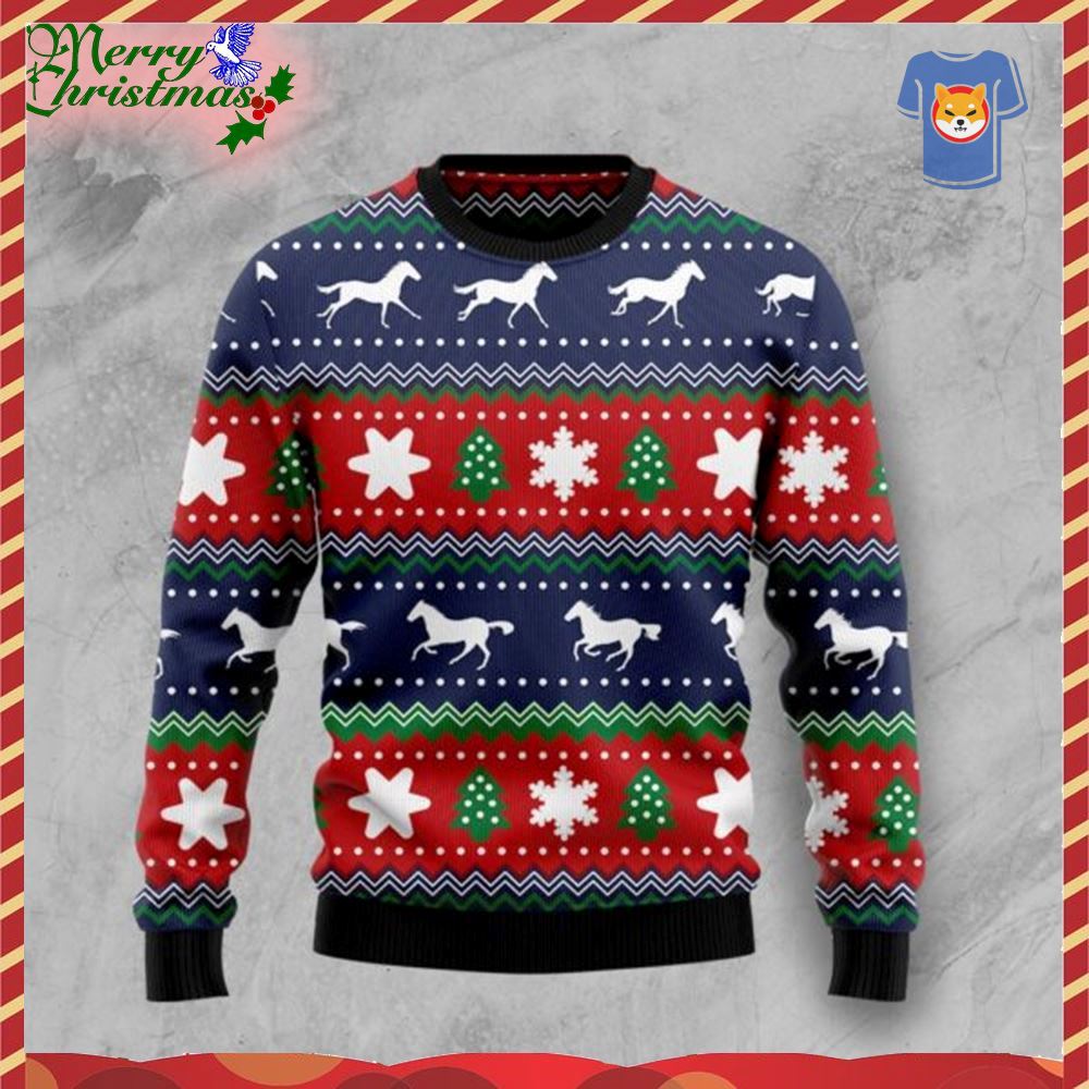 Amazing Horses Ugly Christmas Sweater - Shibtee Clothing