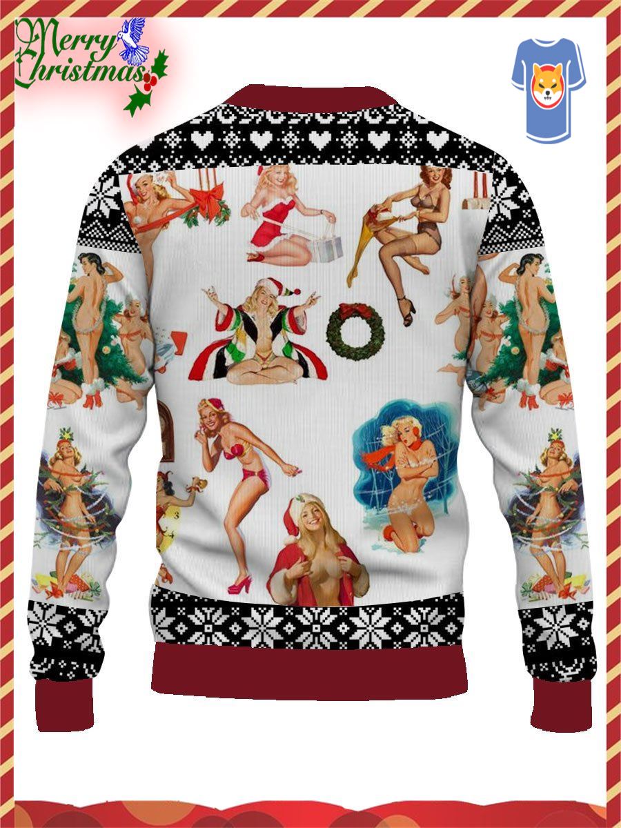 Casual Santa Girl Colorful Printed Round Christmas Sweater Casual Santa Girl Colorful Printed Round Christmas Sweater