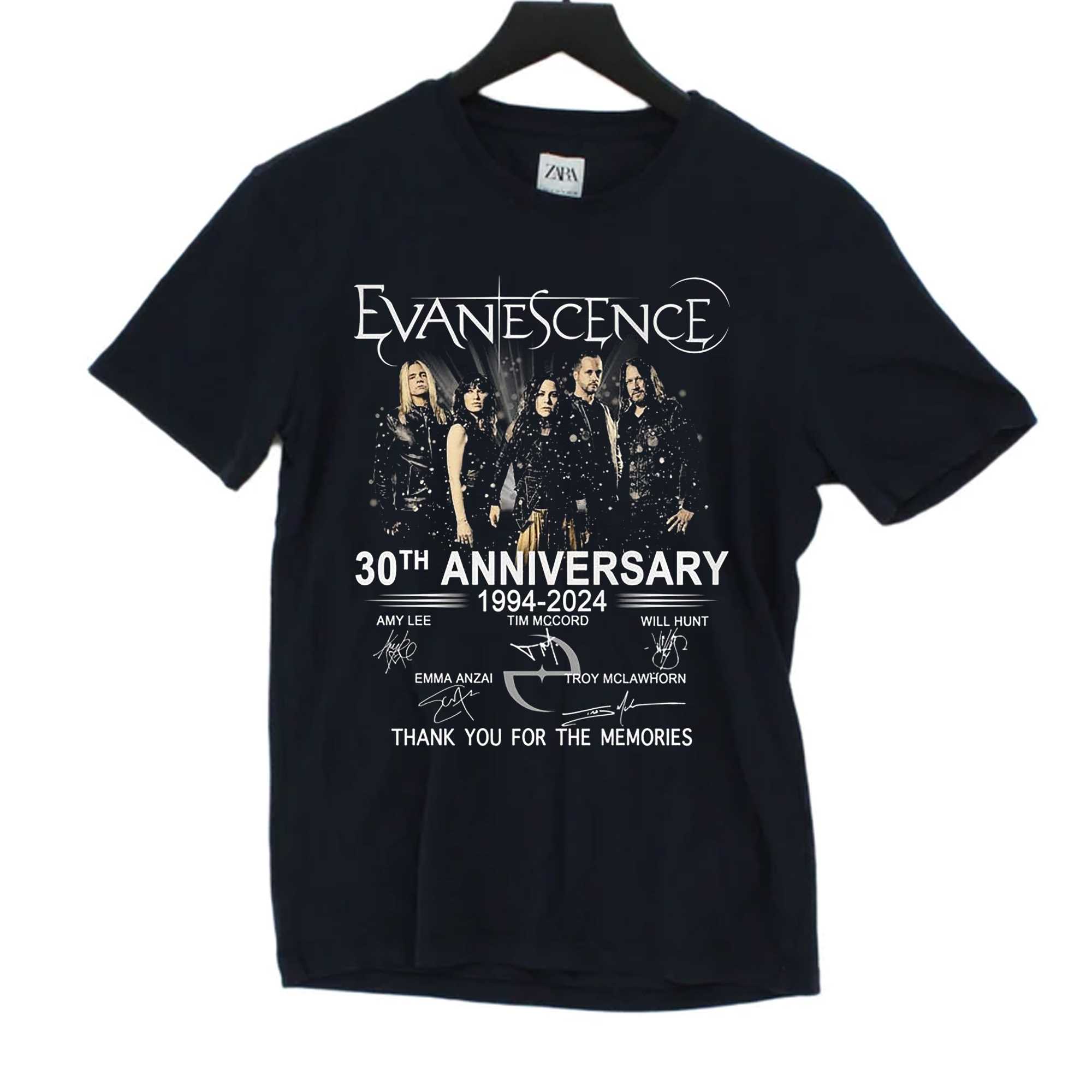 Evanescence 30th Anniversary 1994 – 2024 Thank You For The Memories T-shirt