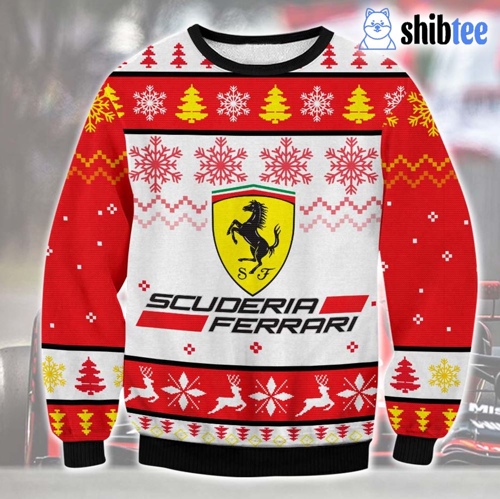 Ferrari F1 Ugly Christmas Sweater - Shibtee Clothing