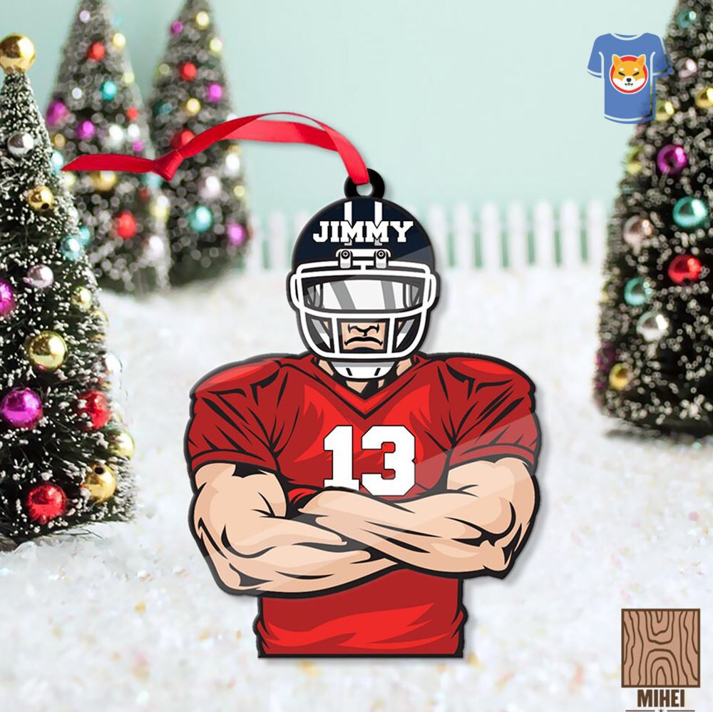 Personalized Christmas Ornament For Football Players Custom Name Number Football Ornament Cool American Football Dad Gift Christmas Decor Personalized Christmas Ornament For Football Players Custom Name Number Football Ornament Cool American Football Dad Gift Christmas Decor