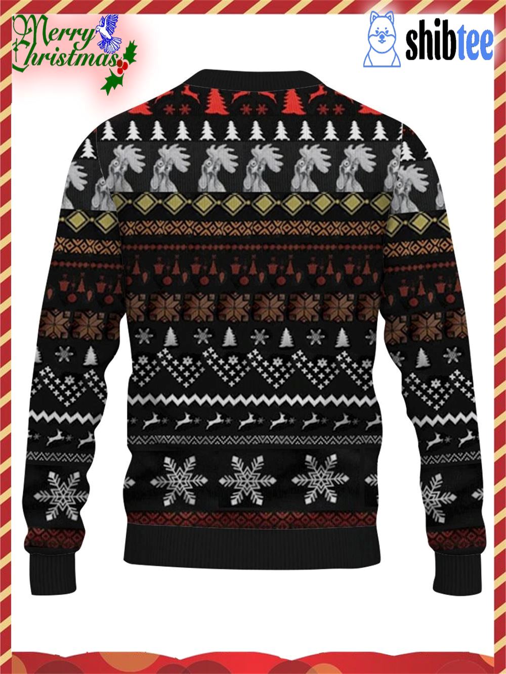 Santa Claus Riding A Chicken Ugly Christmas Sweater Santa Claus Riding A Chicken Ugly Christmas Sweater