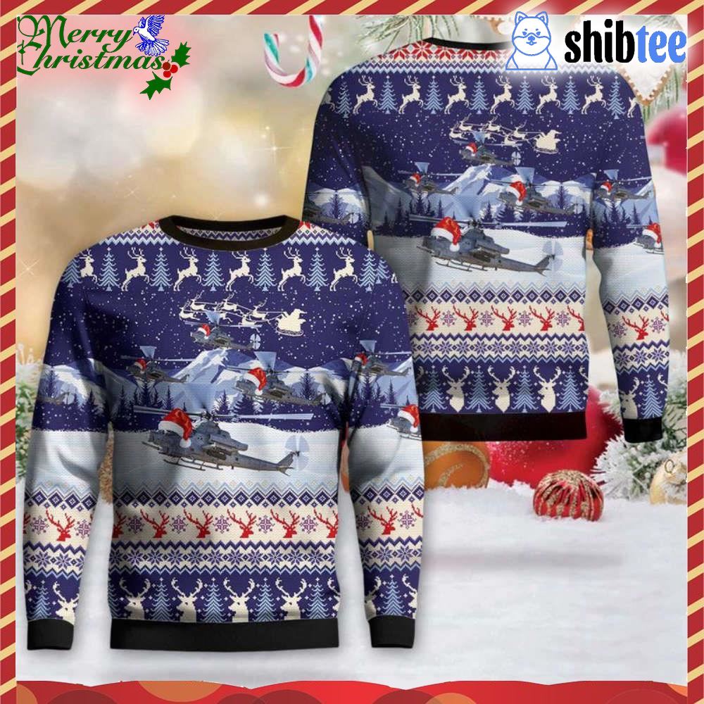 Us Marine Corps Ah-1z Viper Christmas Sweater 3d Gift For Christmas Us Marine Corps Ah-1z Viper Christmas Sweater 3d Gift For Christmas