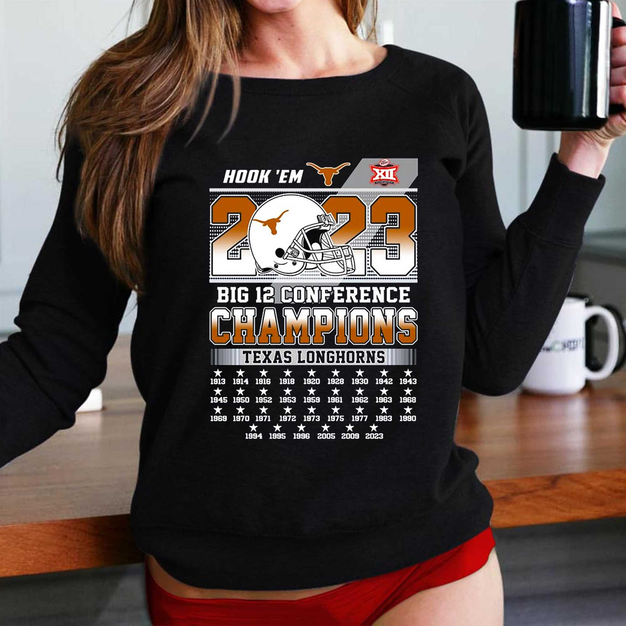 Big 12 Champion Texas Longhorn Hook Em T-shirt - Print your thoughts. Tell  your stories.