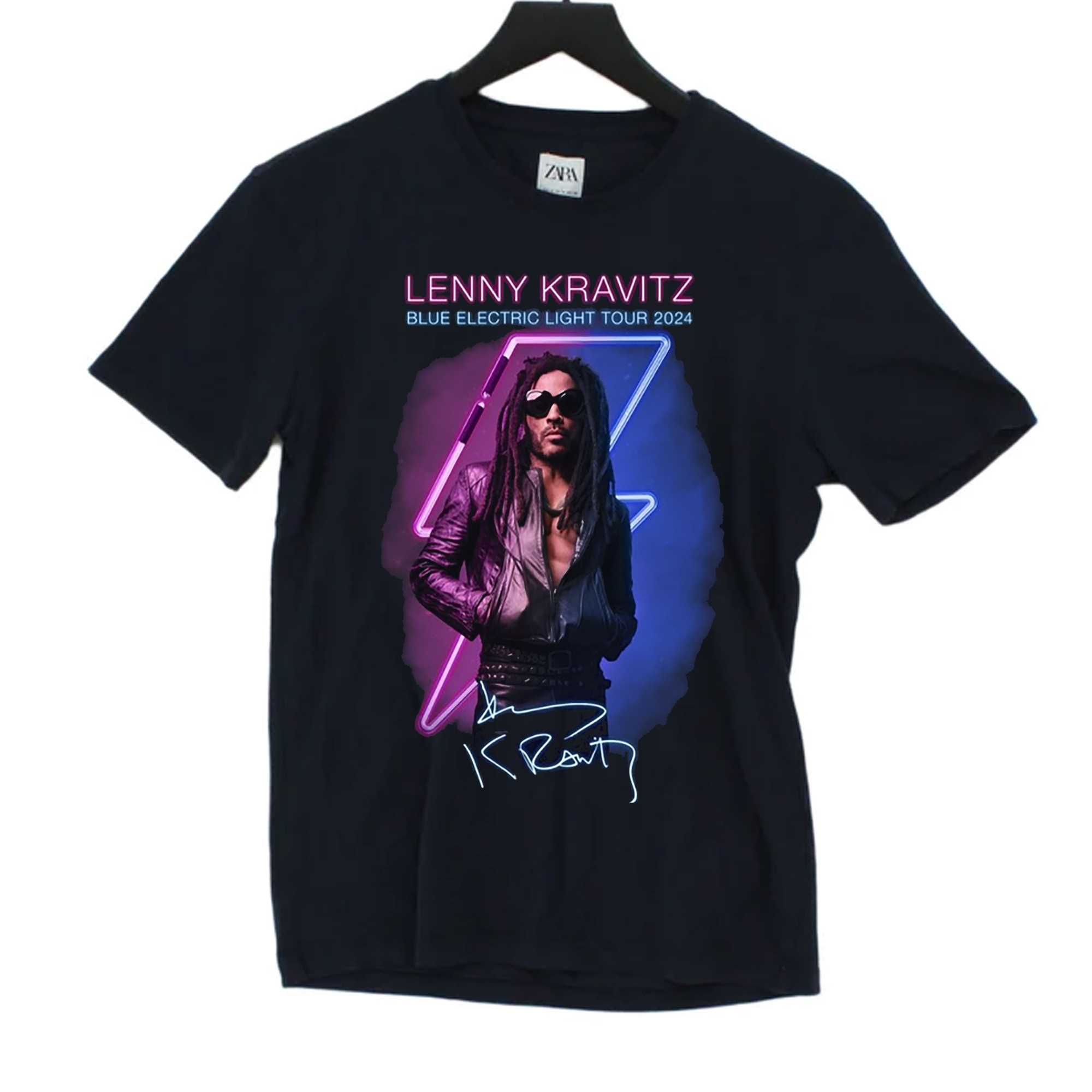 Lenny Kravitz Blue Electric Light Tour 2024 Tshirt Shibtee Clothing
