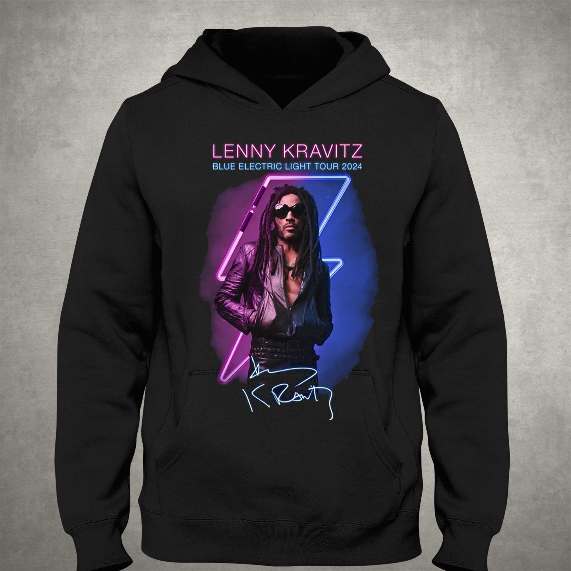 Lenny Kravitz Blue Electric Light Tour 2024 Tshirt Shibtee Clothing