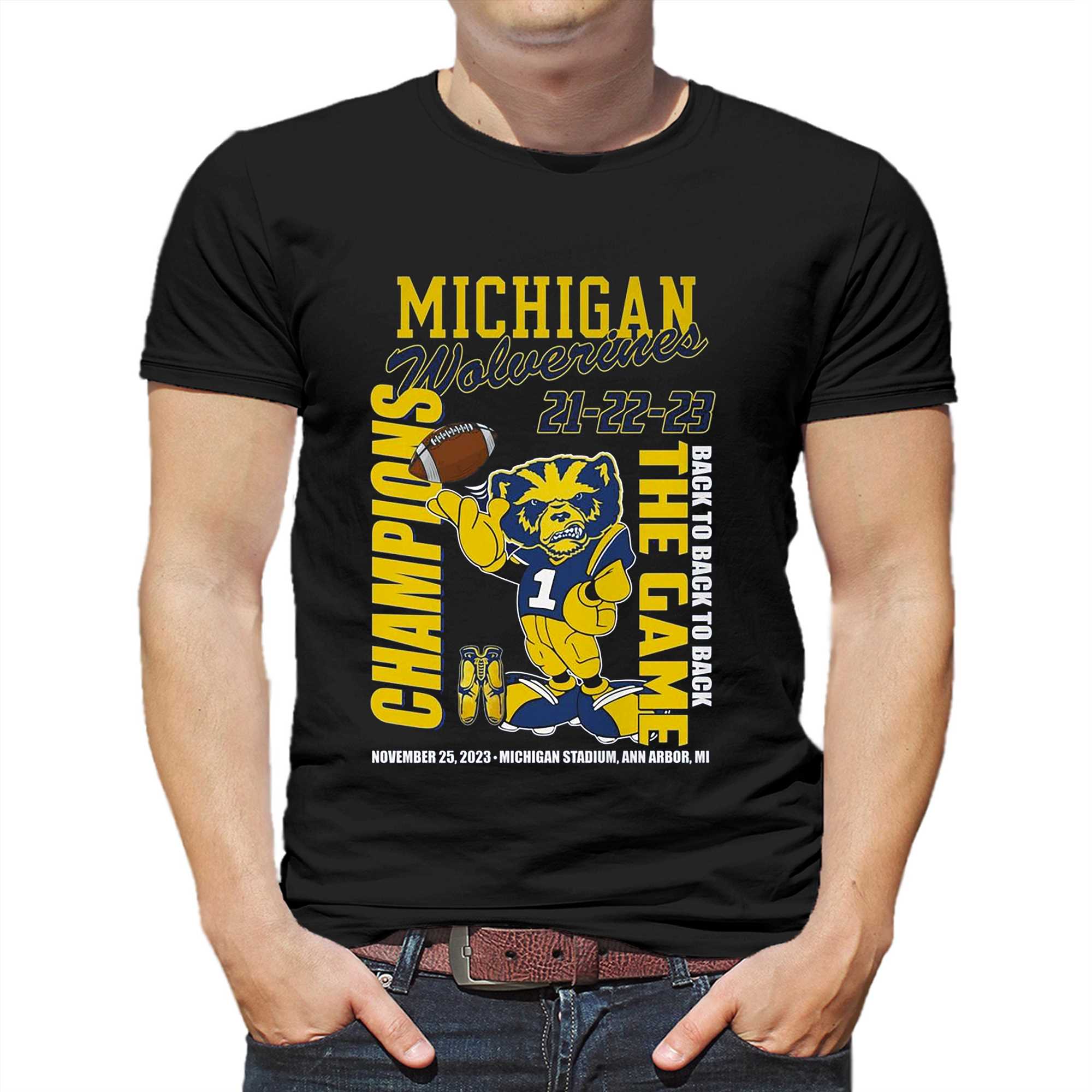 Michigan Wolverines 21-22-23 Back To Back To Back The Game Champions ...