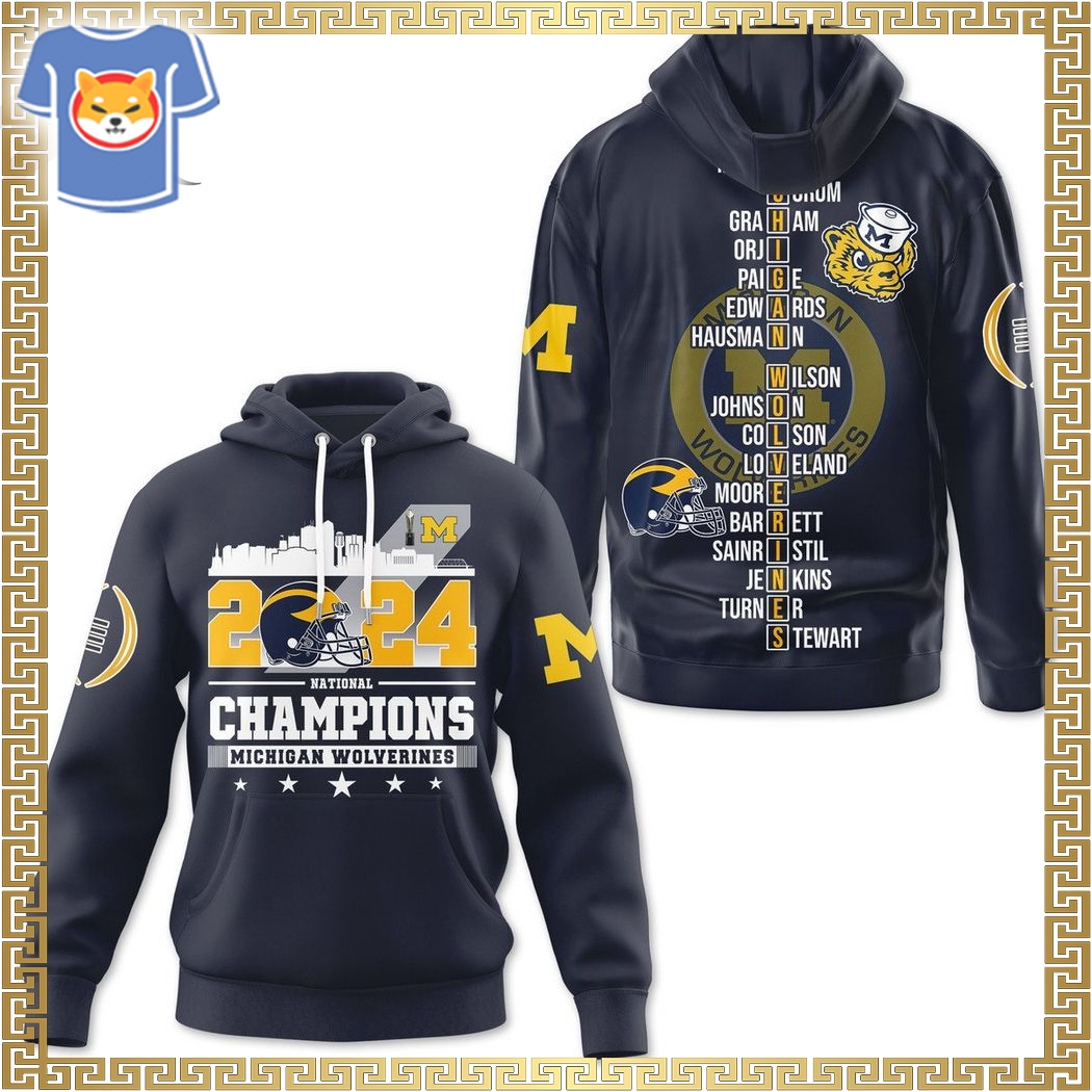 Gear Up For Glory 2024 National Champions Michigan Wolverines Hoodie   2024 National Champions Michigan Wolverines Hoodie – Blue 