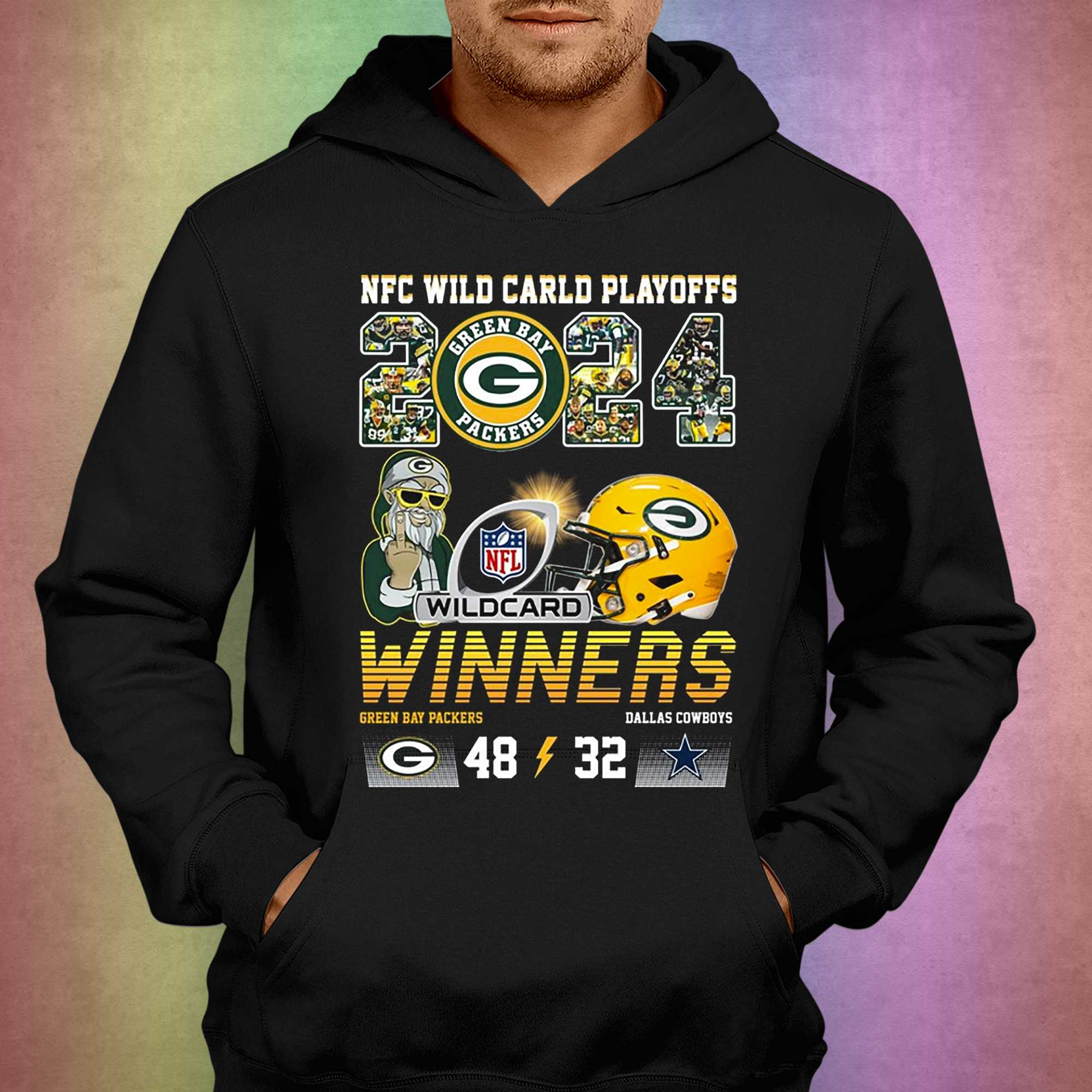 2024 Nfc Wild Carld Playoffs Winners Green Bay Packers 48 32 Dallas   2024 Nfc Wild Carld Playoffs Winners Green Bay Packers 48 32 Dallas Cowboys T Shirt 3 