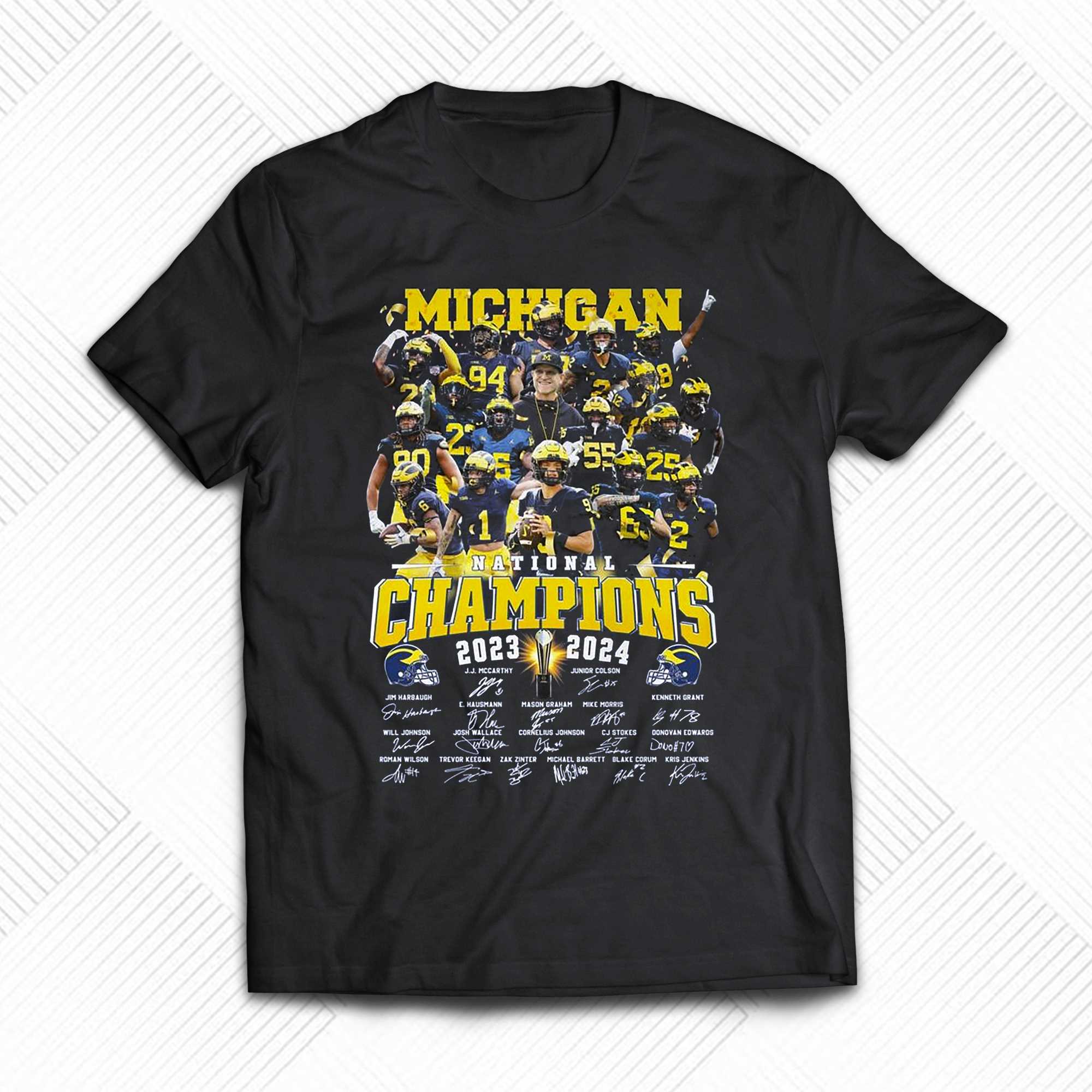 Michigan Wolverines National Champions 2023 2024 Signature T-shirt ...