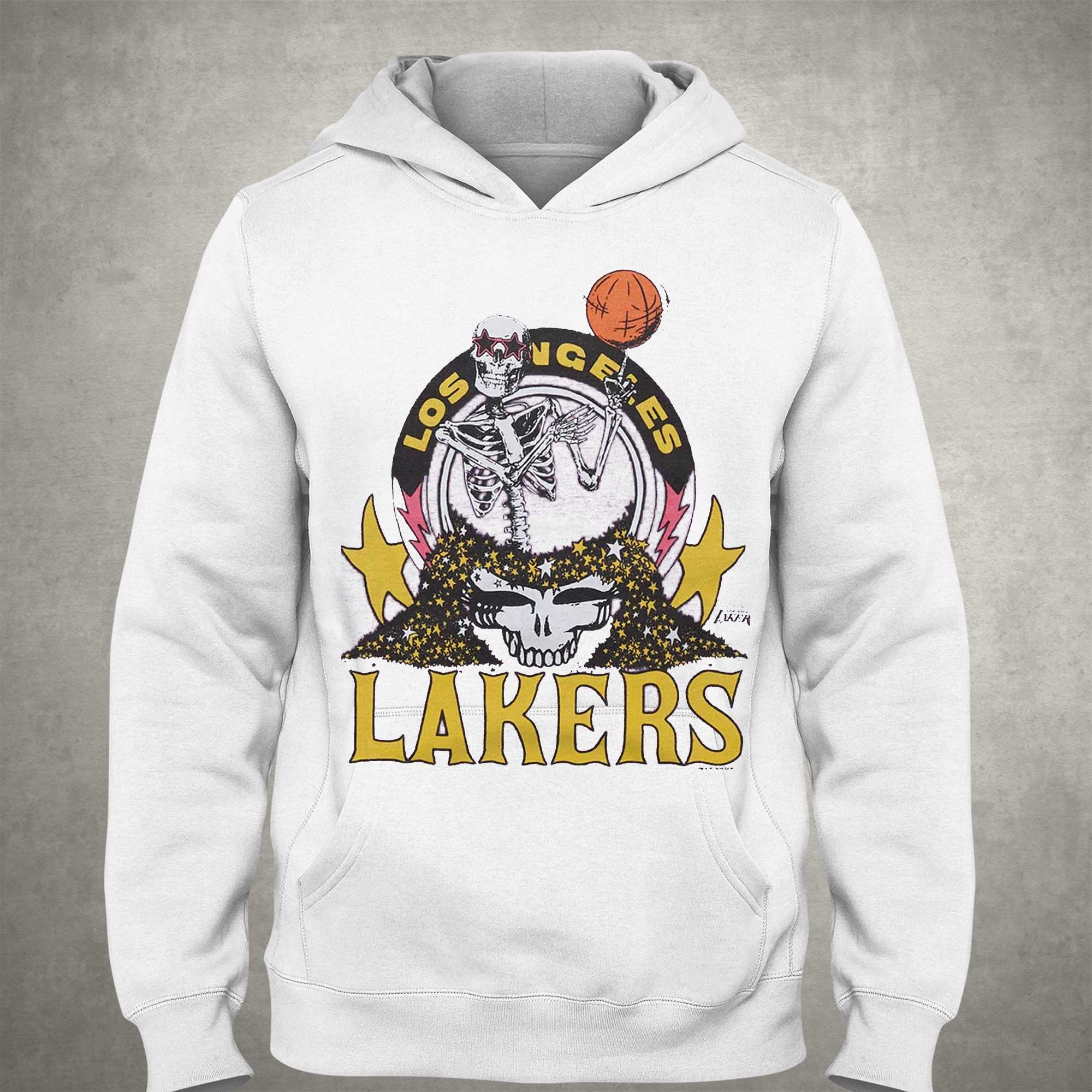 Nba X Grateful Dead X Lakers Skull Shirt - Shibtee Clothing