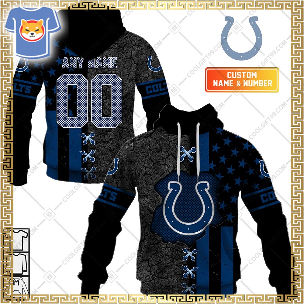 Personalized Nfl Indianapolis Colts Flag Special Design Hoodie T Shirt Zip Hoodie Sweatshirt