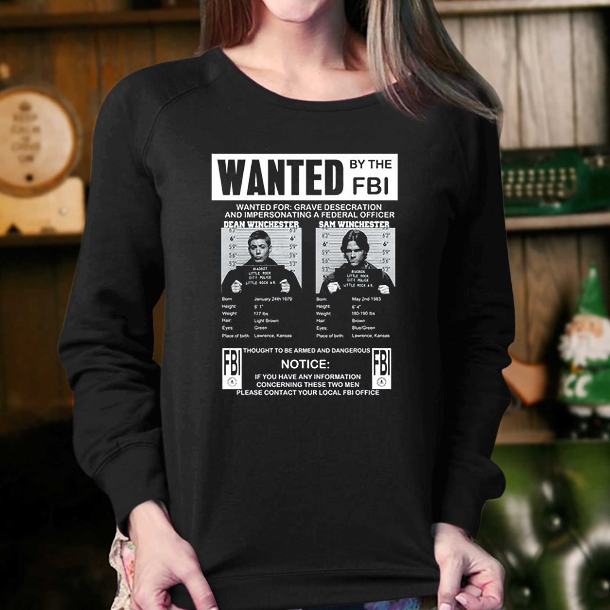 Supernatural Wanted By The Fbi T-shirt 