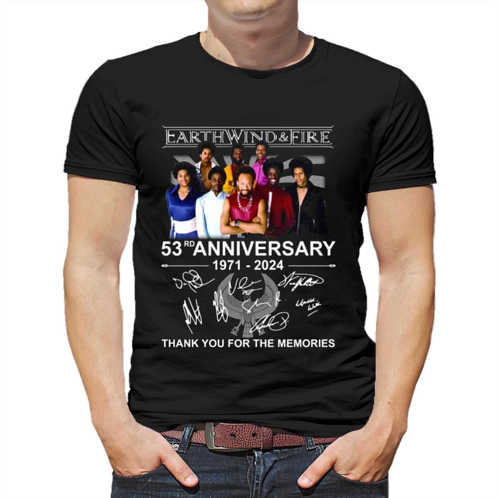 Earth Wind & Fire 53rd Anniversary 1971-2024 Thank You For The Memories T-shirt 