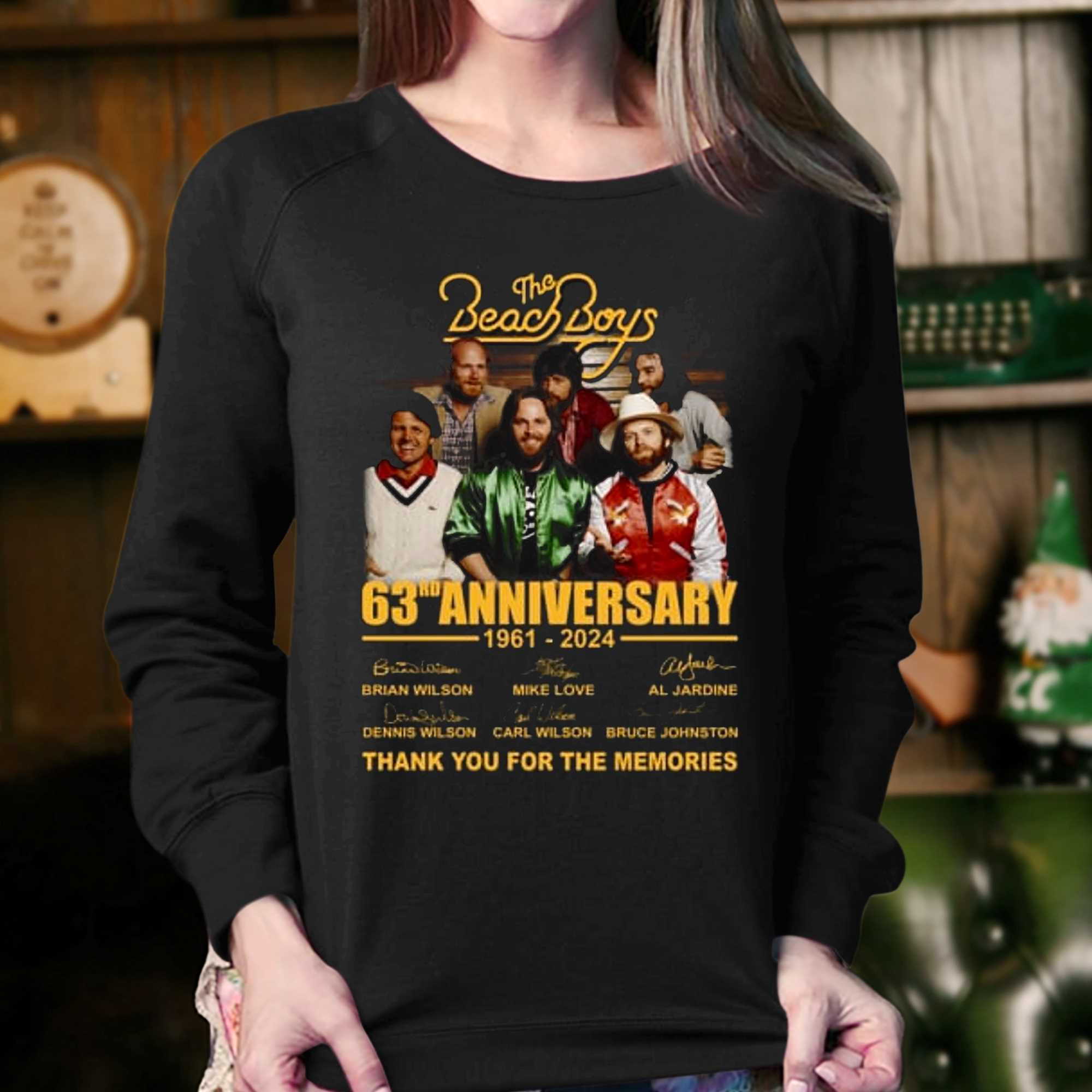 The Beach Boys 63rd Anniversary 1961-2024 Thank You For The Memories T-shirt 