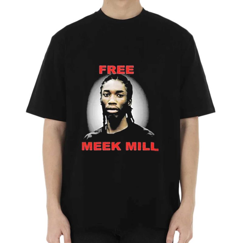 Drake wearing Free Meek Mill shirt