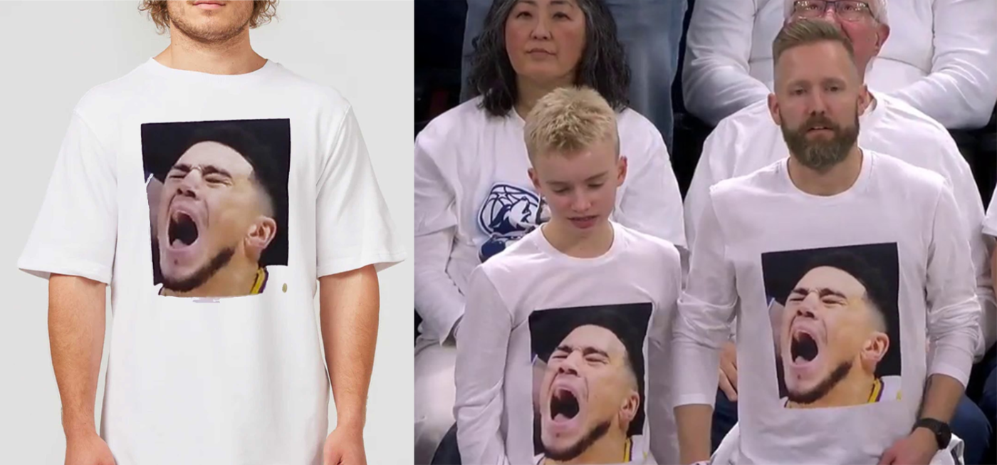 Timberwolves Fans Wear Devin Booker Shirt
