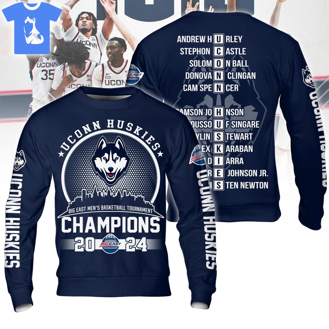 Uconn Huskies Big East Mens Basketball Tournament Champions 2024 Hoodie